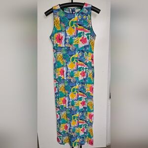 Vintage Iolani Hawaiian Dress Floral